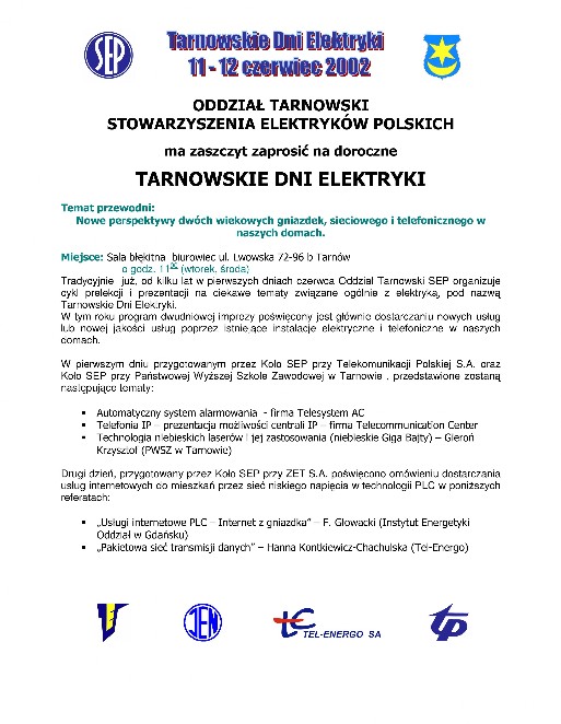 Tarnowskie Dni Elektryki 2002